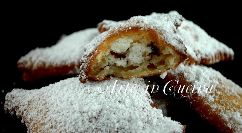 Fried Carnival ravioli with ricotta and chocolate