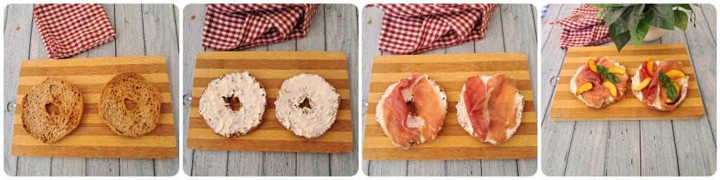 Friselle with Prosciutto and Robiola with Nectarines