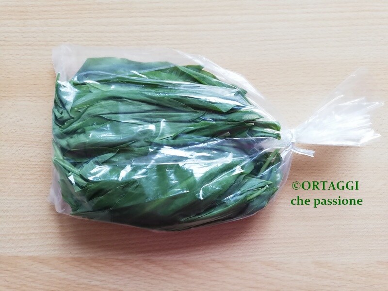 frozen wild garlic leaves