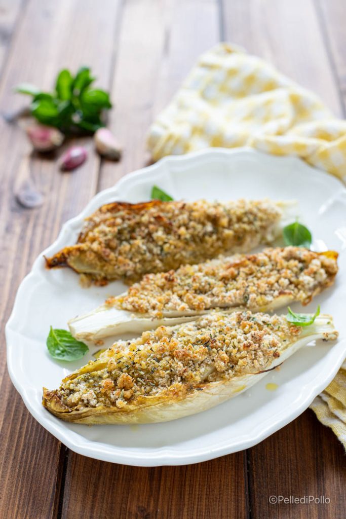 oven-baked Belgian endive with breadcrumbs
