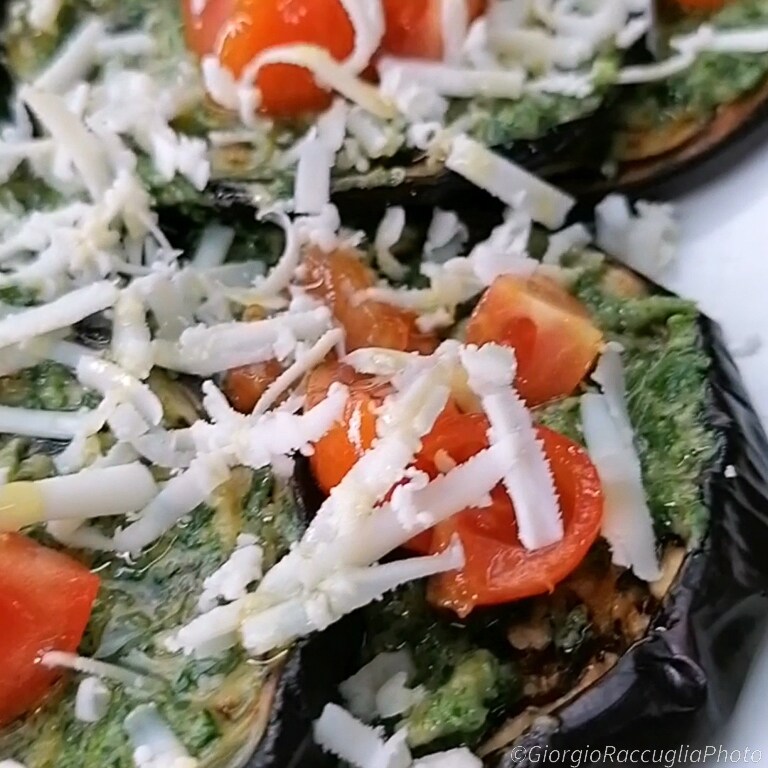 grilled eggplants with parsley sauce