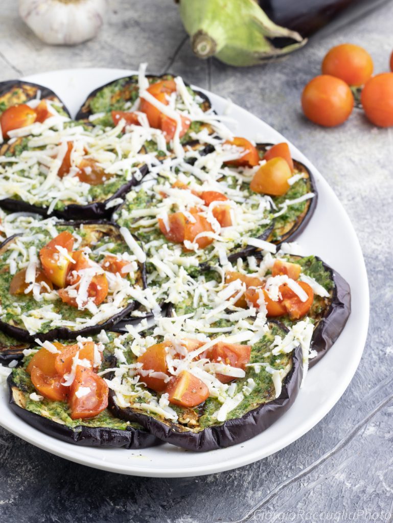 grilled eggplants with parsley sauce