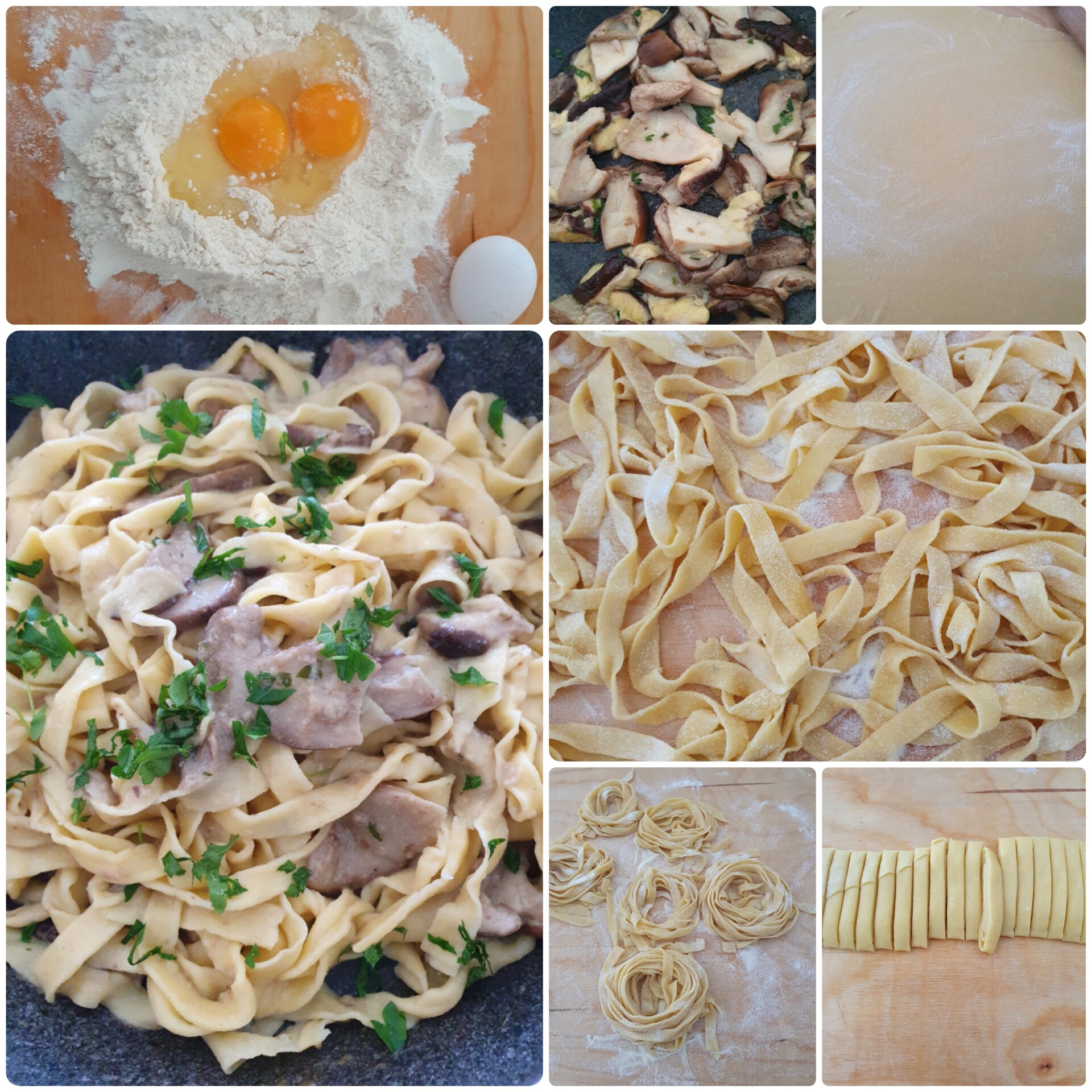 Handmade TAGLIATELLE with fresh porcini mushrooms