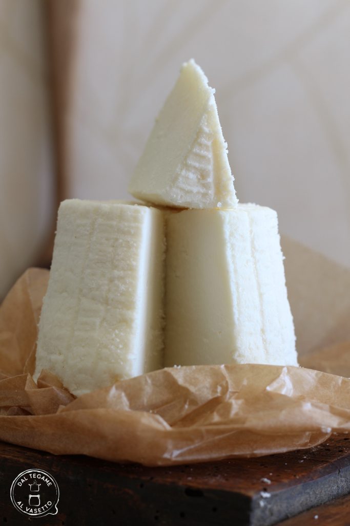 homemade aged ricotta with salt