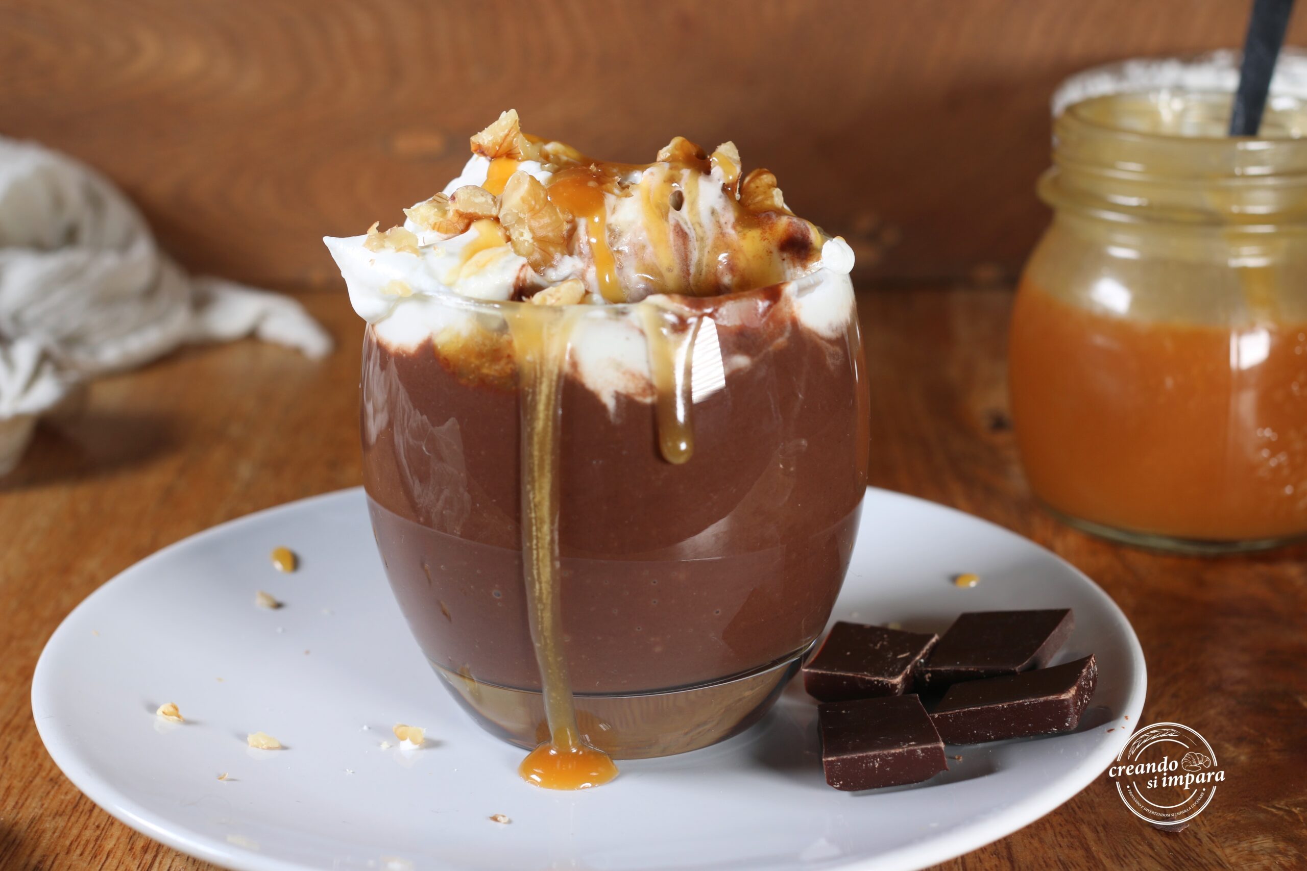 Hot Chocolate with Whipped Cream and Salted Caramel