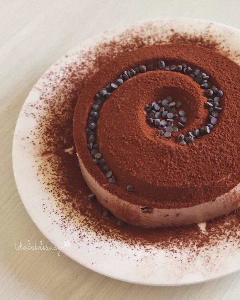 cocoa semifreddo made with vortex mold