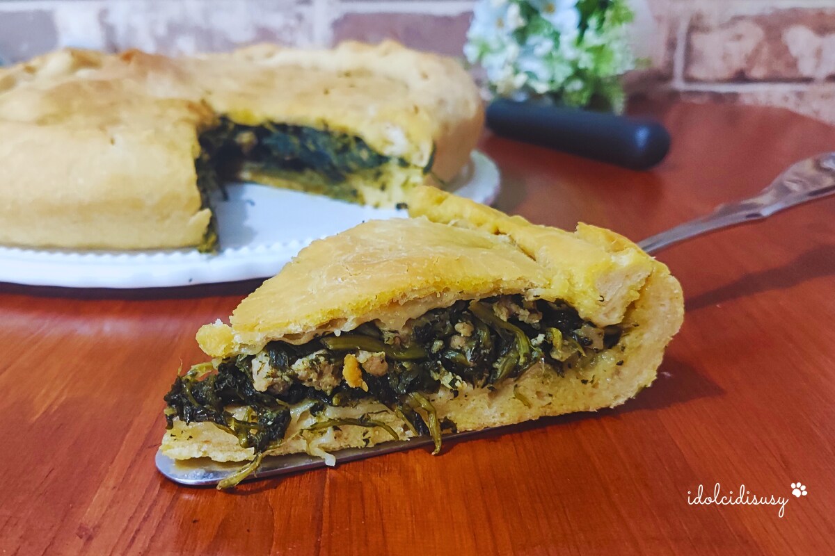Rustic Chicory and Sausage Pie
