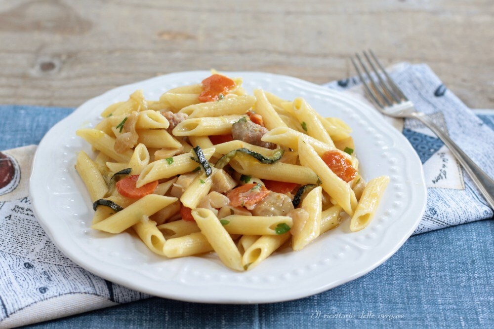 Risotto-Style Penne with Sausage and Vegetables
