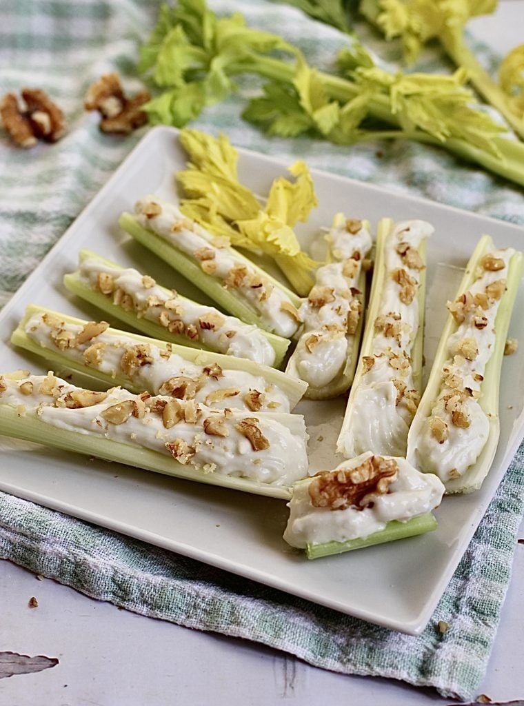 Celery Bites with Gorgonzola and Crunchy Walnuts