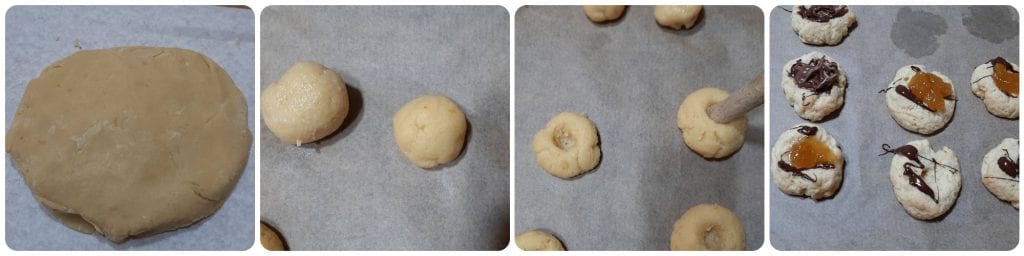 soft cookies with jam and hazelnut cream