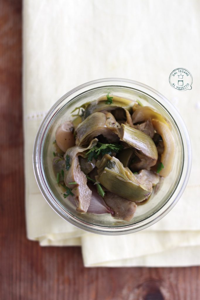jar-cooked sautéed artichokes in the microwave