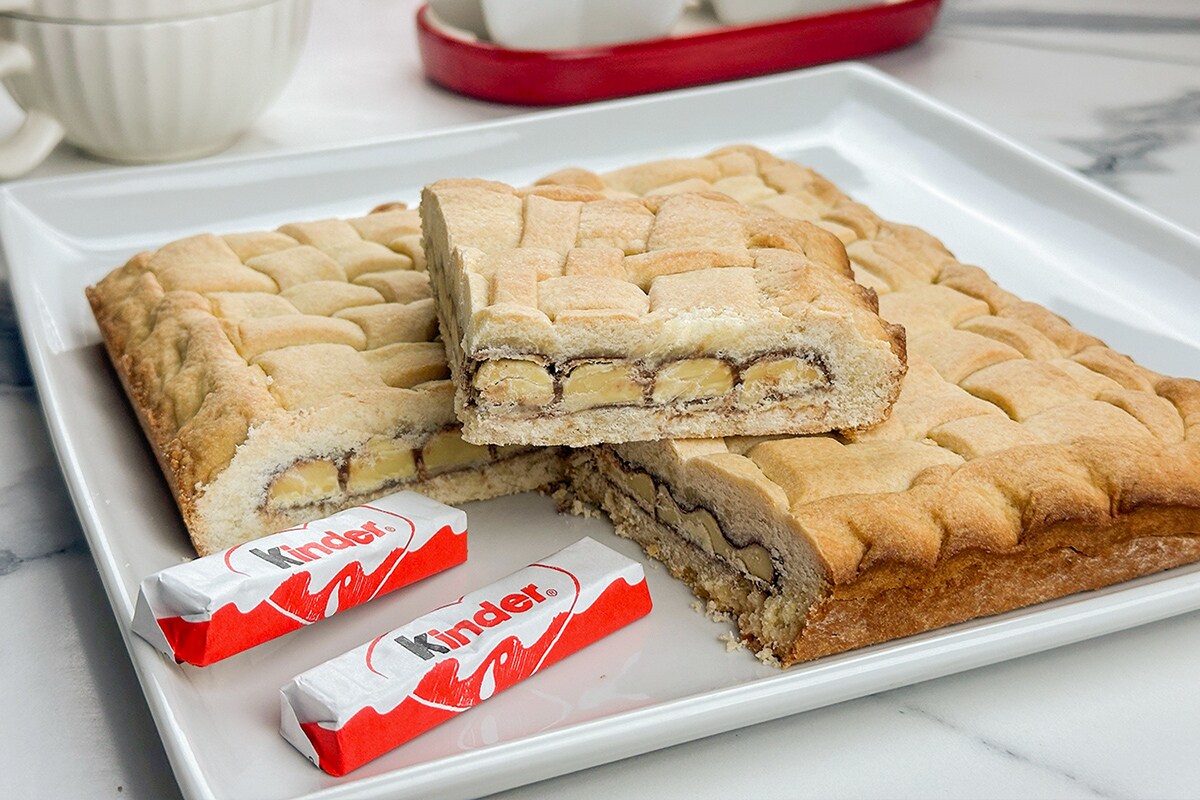 Kinder Chocolate Bar Pie with Lattice