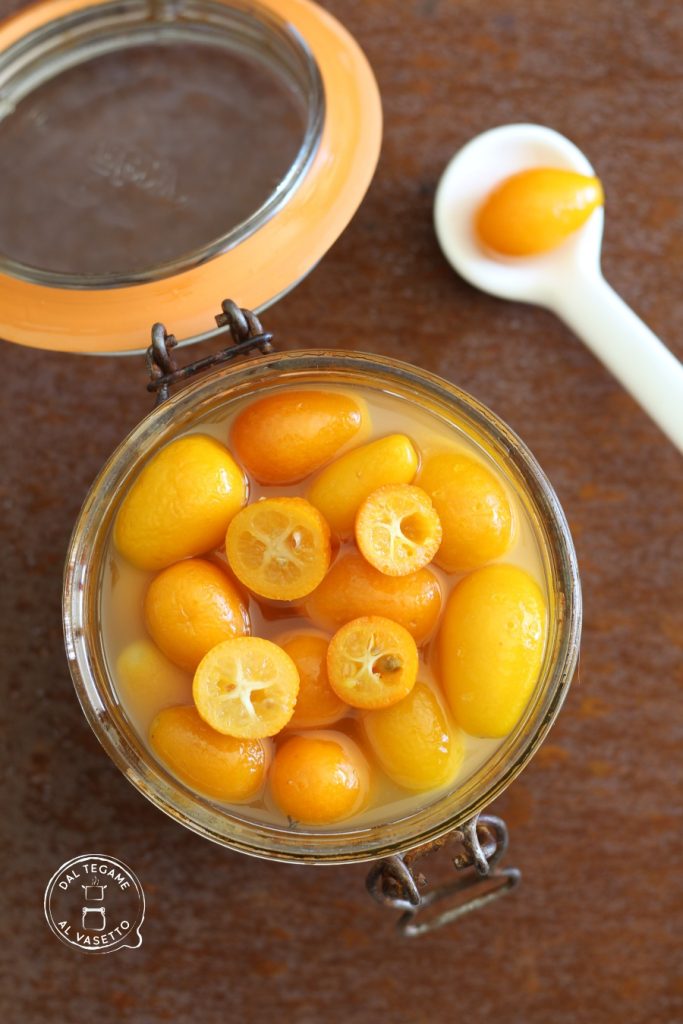 kumquat preserve with sugar and alcohol