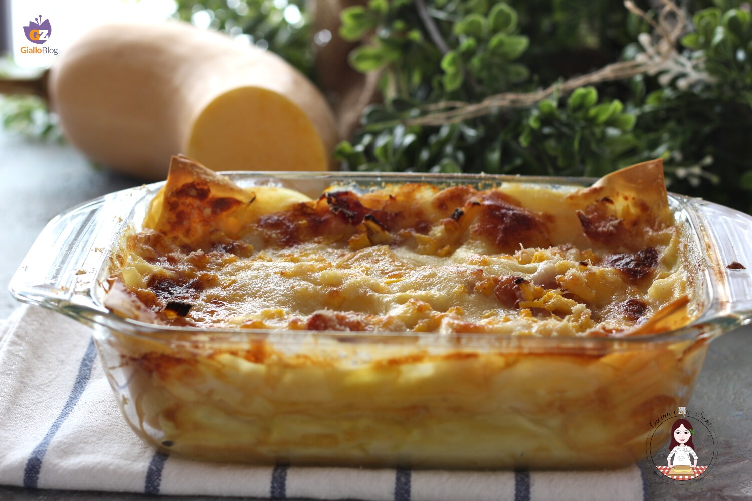 Lasagna with Pumpkin, Scamorza, and Ham