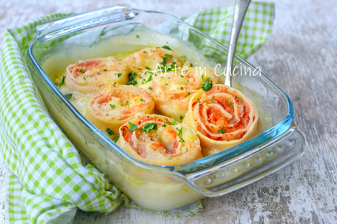 Lasagna Roses with Ham and Cheese