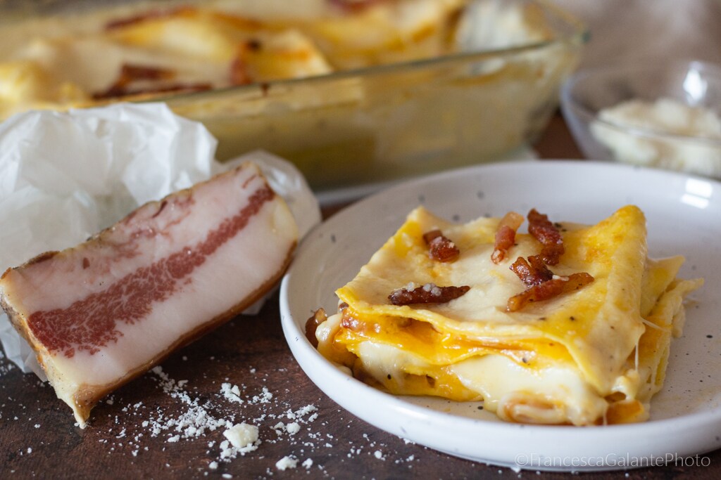 Traditional Super Creamy Carbonara Lasagna