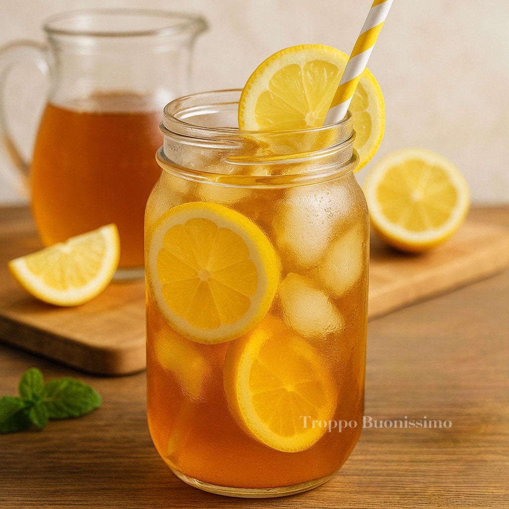Homemade Lemon Iced Tea. Refreshing and Thirst-Quenching Recipe Perfect for Summer