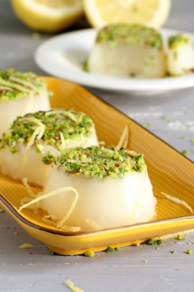 Lemon Jelly and Pistachio Crumbles