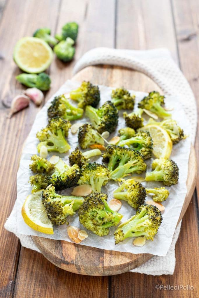 oven-baked lemon and almond broccoli