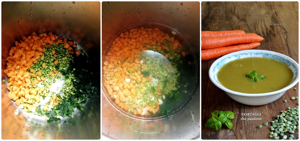 light pea and carrot soup - ORTAGGI che passione
