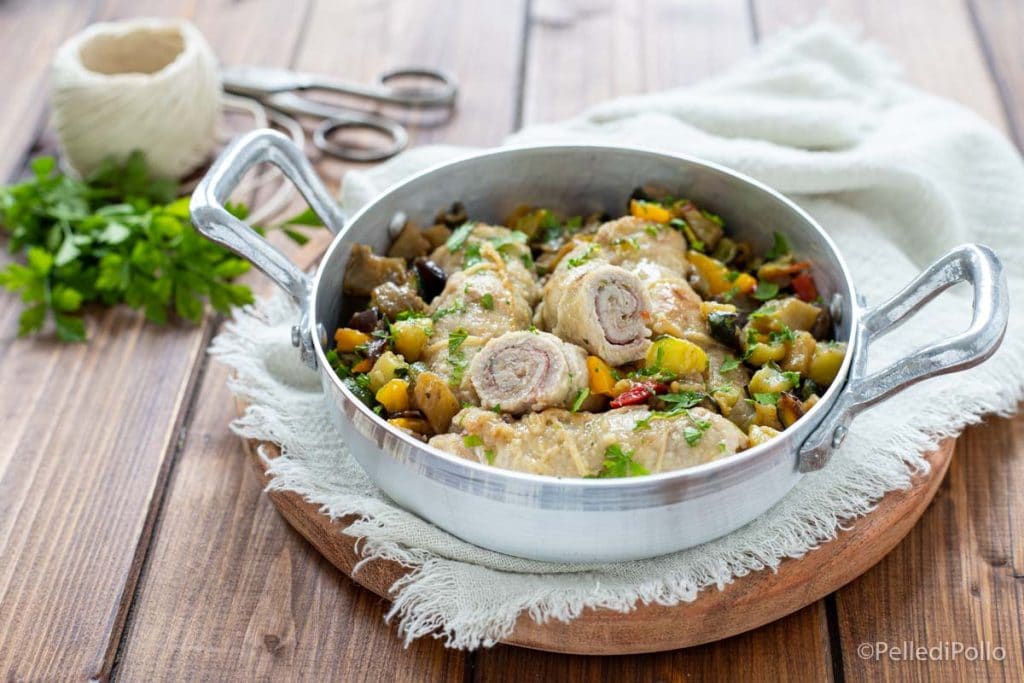 meat rolls with vegetables