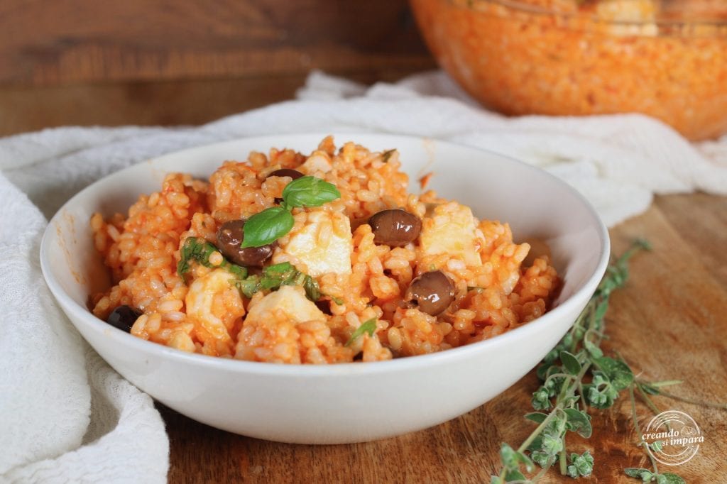 Mediterranean rice salad