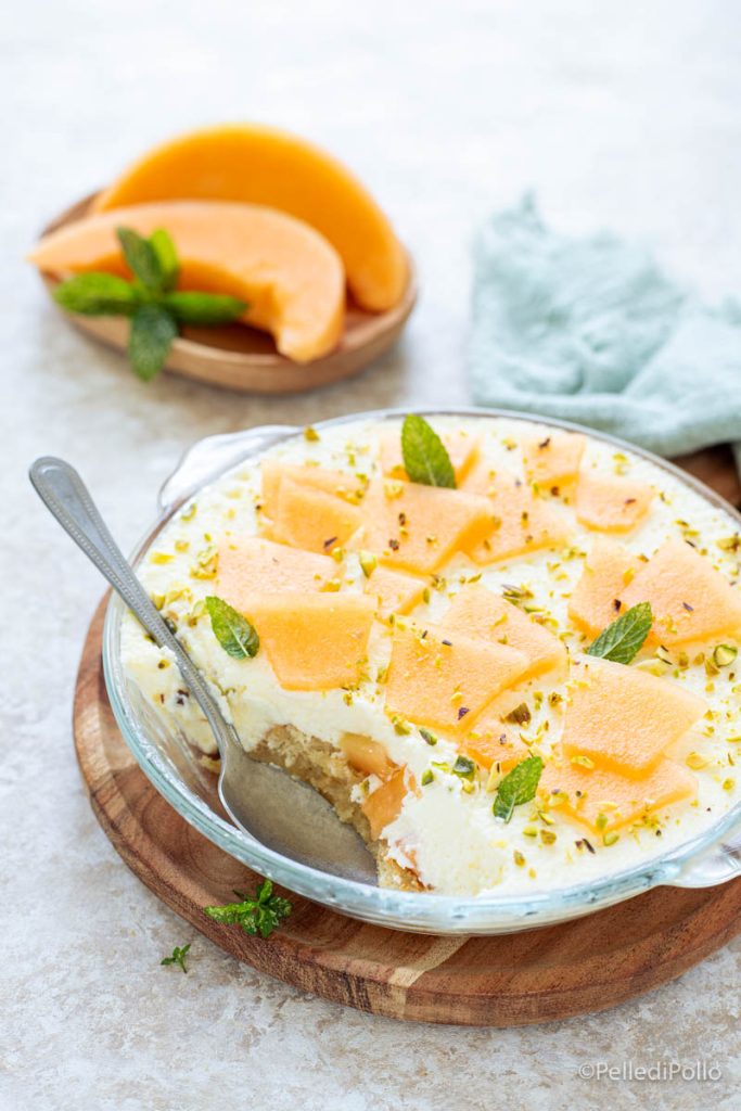eggless melon tiramisu