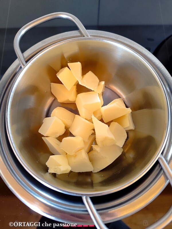 melt the butter in a double boiler