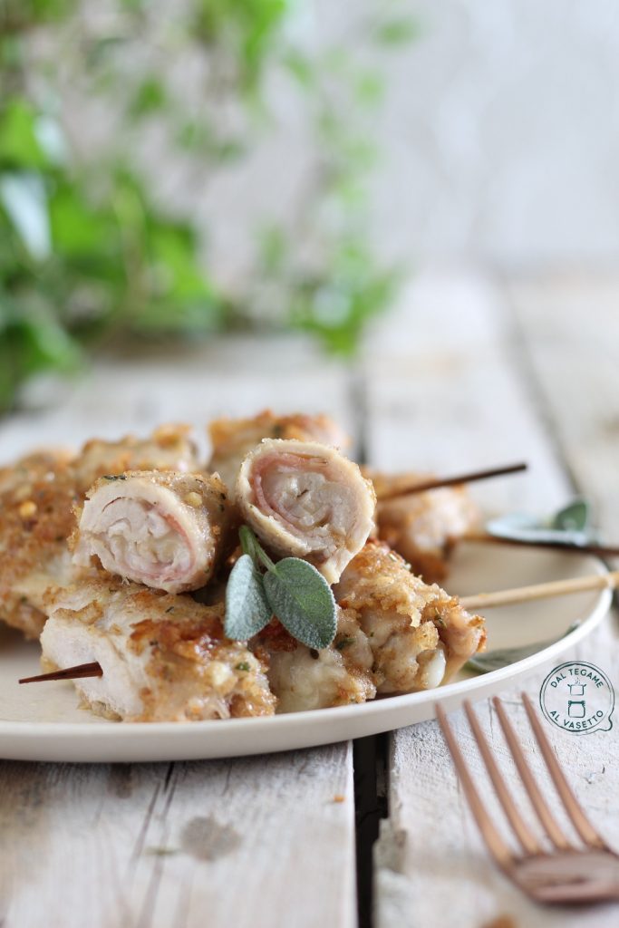 rolled and stuffed pork slices cooked in the microwave