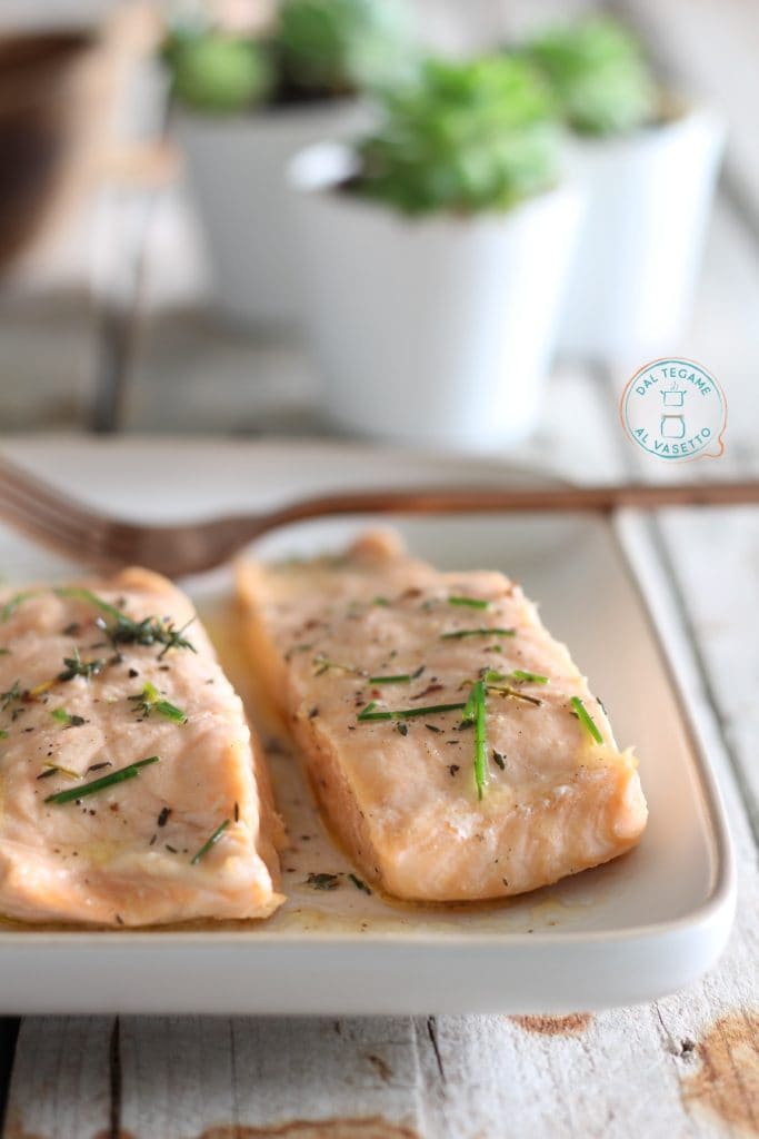microwave steamed salmon fillets