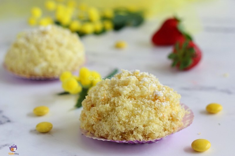 Mini Mimosa Cakes Filled with Cream