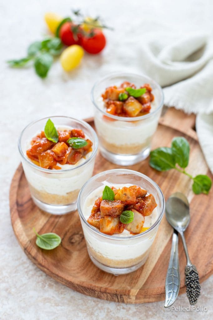 cheesecake with eggplant caponata