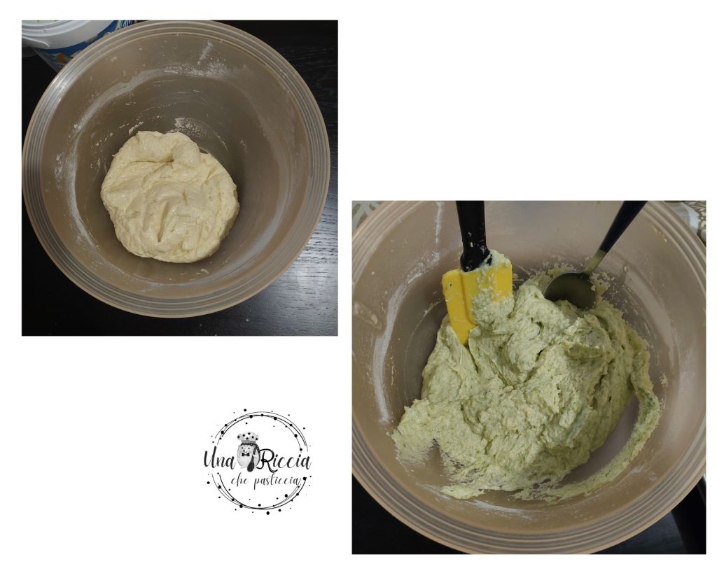 mixing broccoli into muffin batter