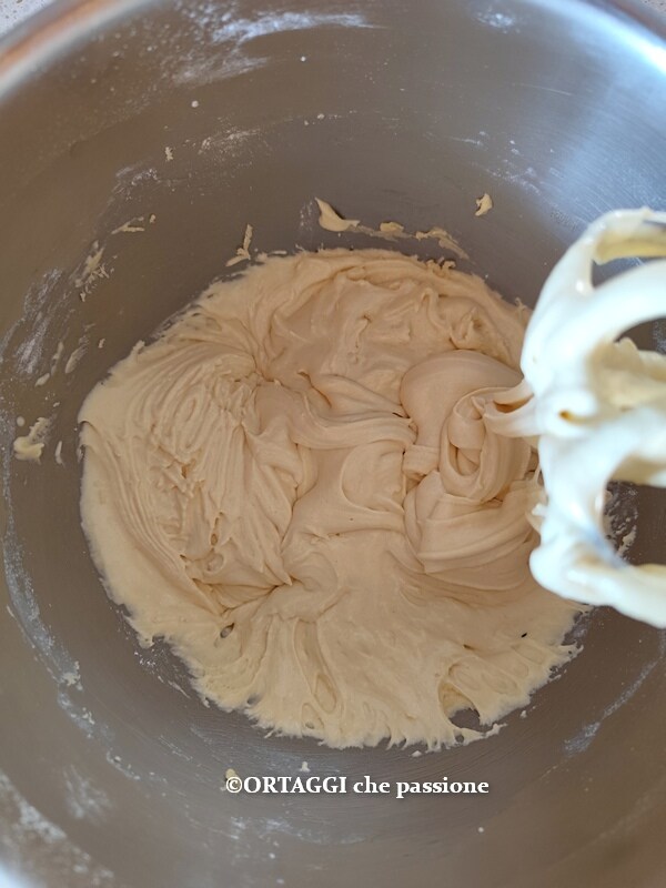 mixing the ingredients of the soft apple cake
