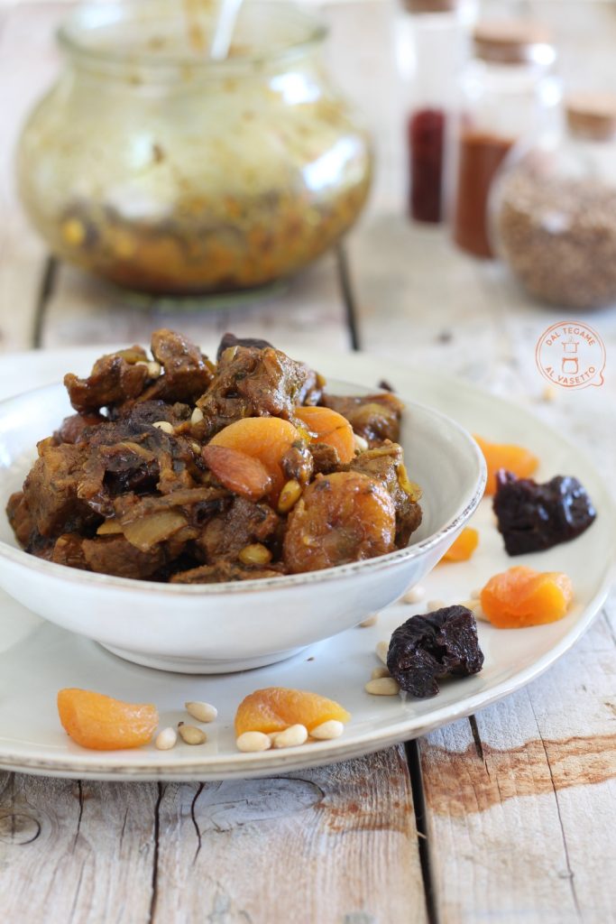 stew with spices and dried fruit in a jar