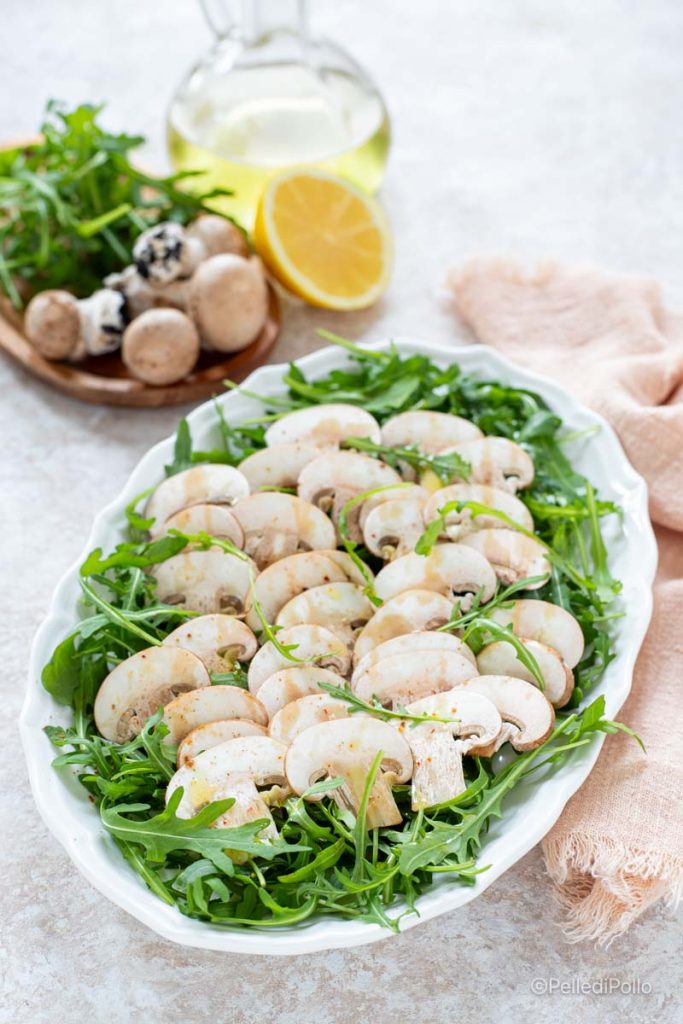 champignon salad with arugula