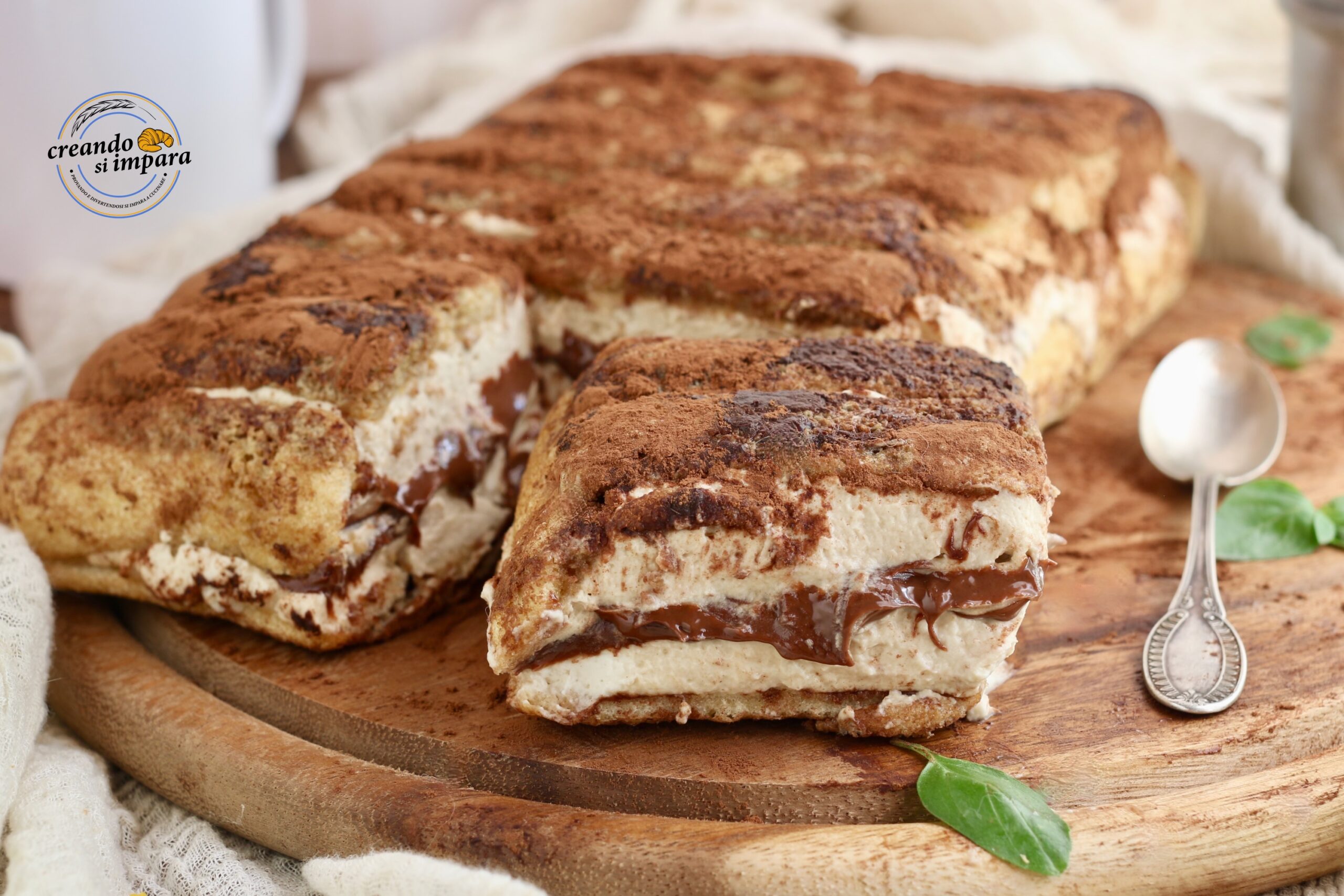 no-bake cake with Pavesini, coffee, and Nutella