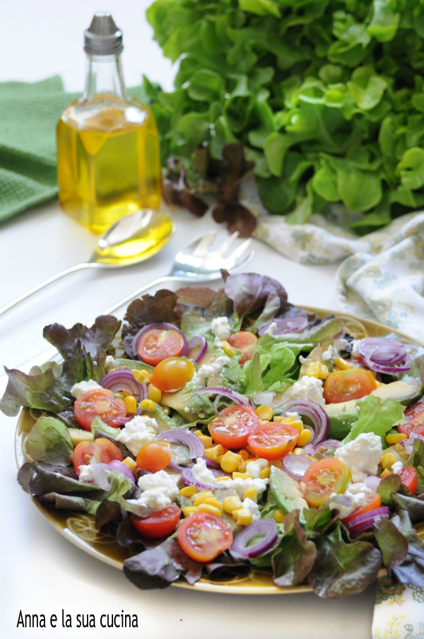 Mixed Salad with Vegetables and Cottage Cheese