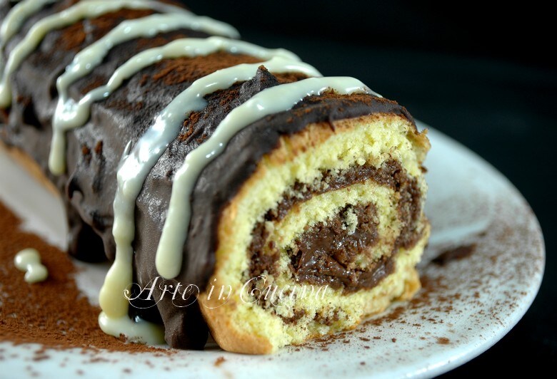 Nutella roll with chocolate coating