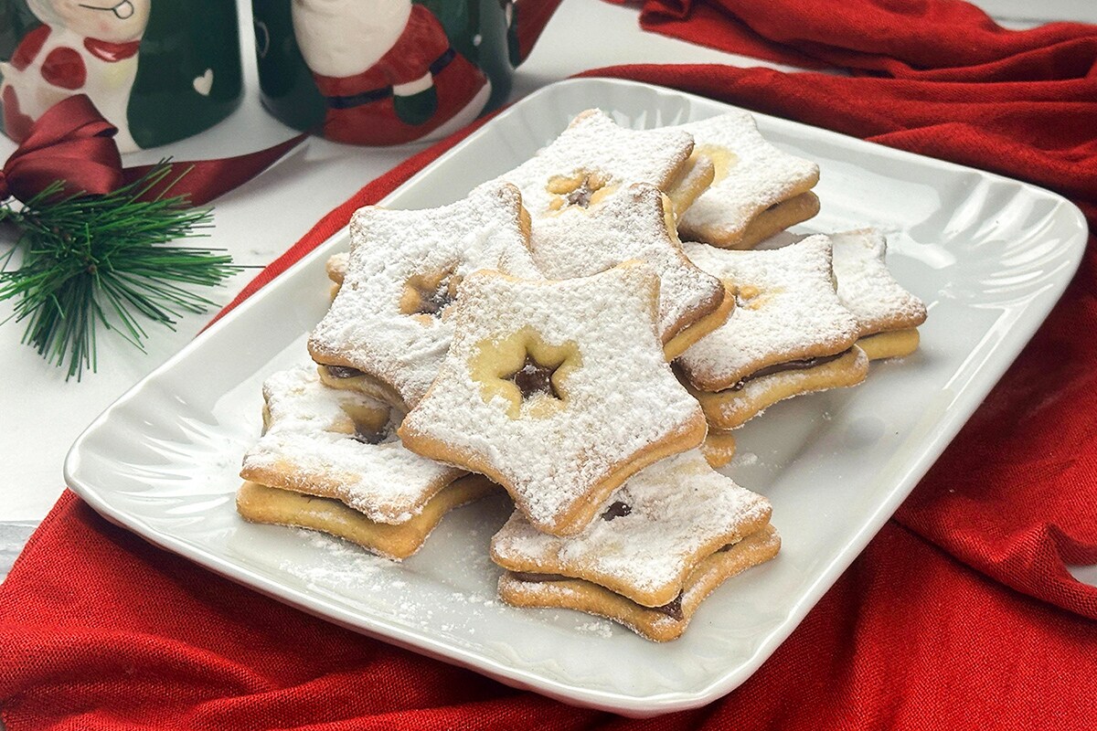 Nutella Star Cookies with Almond Shortcrust