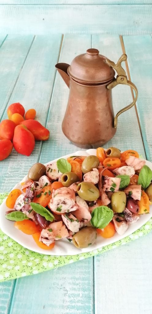 octopus and cherry tomato salad