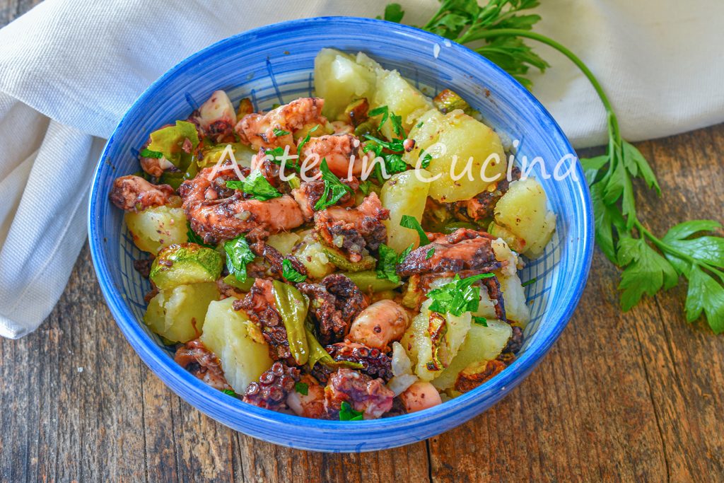 Octopus with Zucchini and Potatoes pan-roasted
