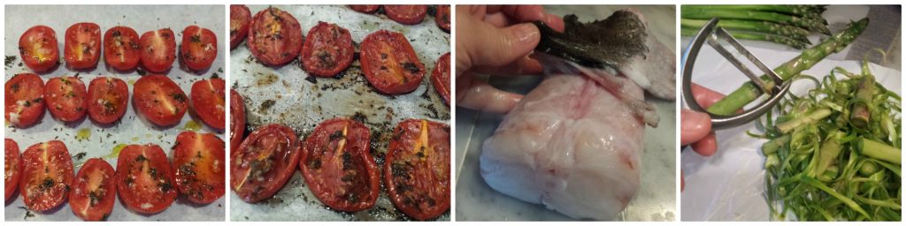 half-moons with monkfish and asparagus