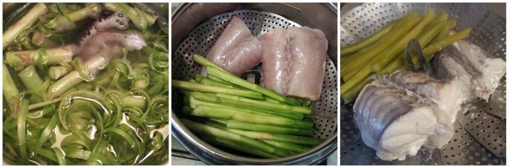 half-moons with monkfish and asparagus