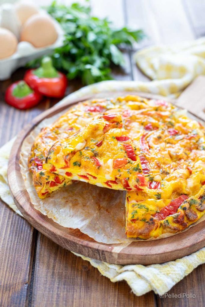 baked omelette with peppers