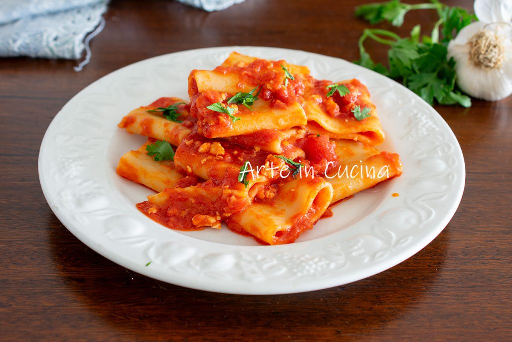 Paccheri with swordfish ragù