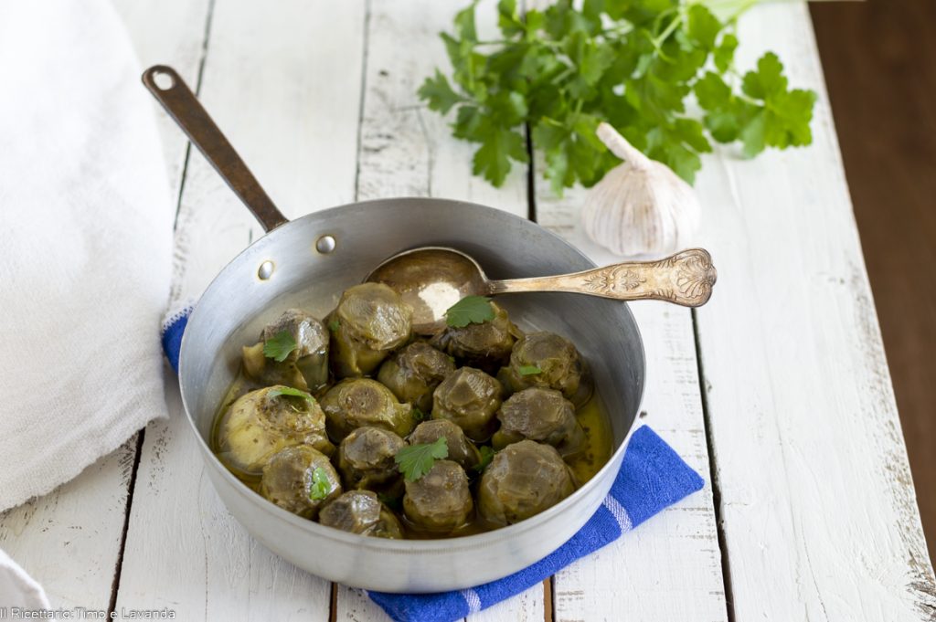 pan-fried baby artichokes