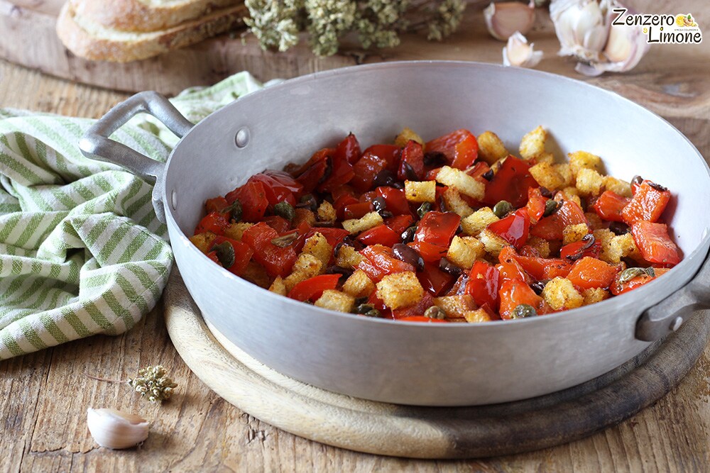 Pan-fried Bell Peppers with Crunchy Bread
