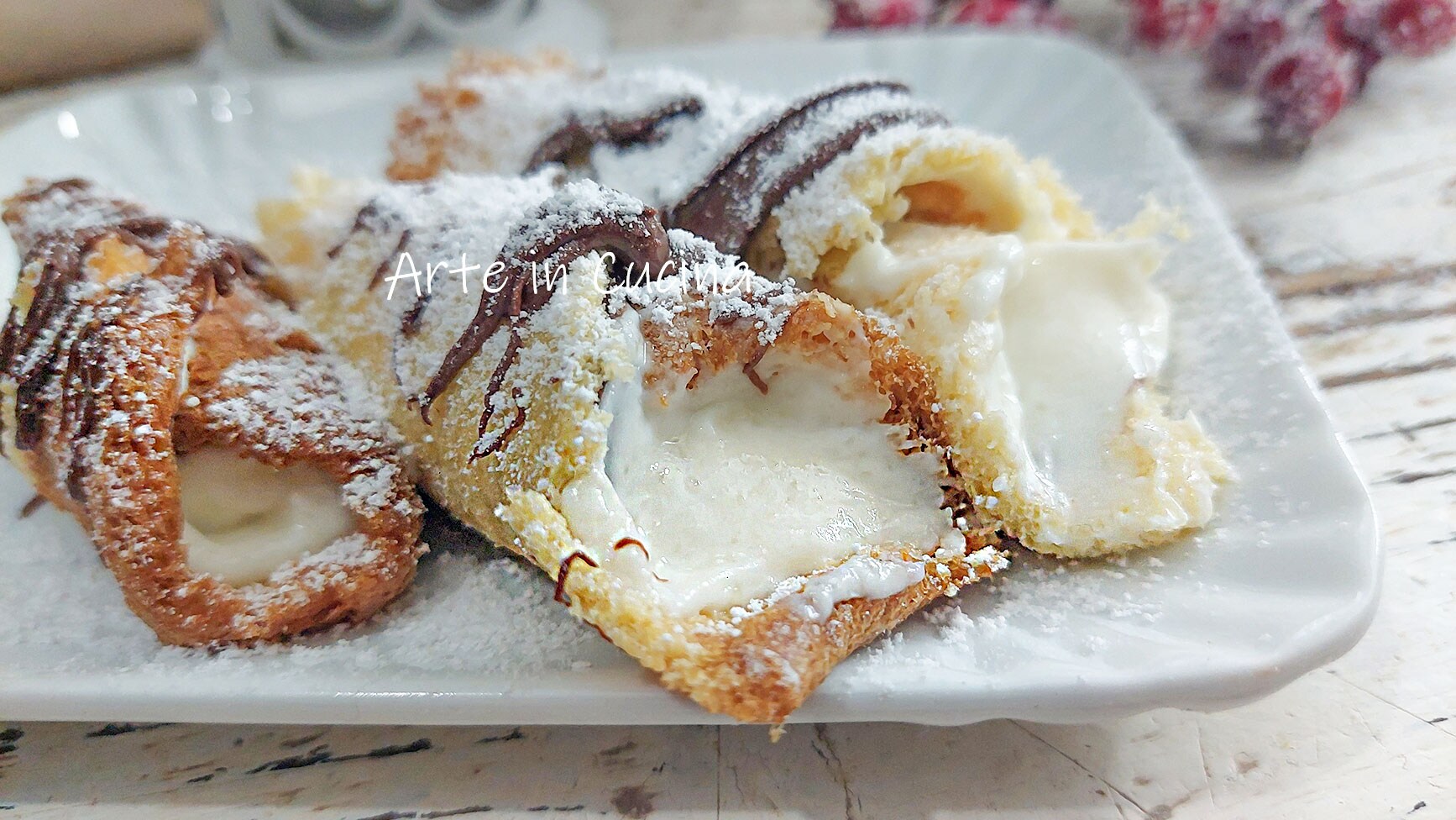 PANDORO CANNOLI with MASCARPONE and Nutella
