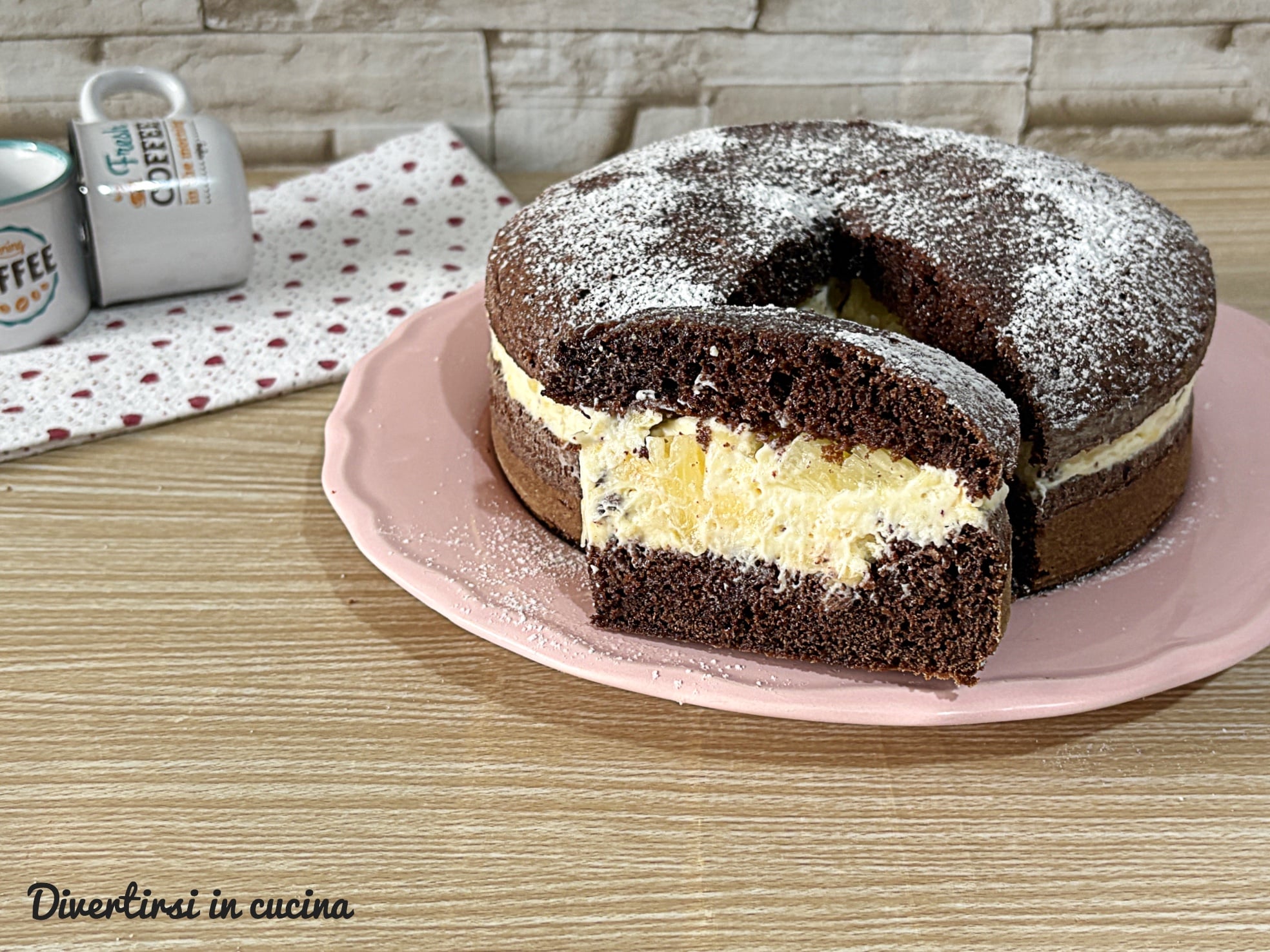 Paradise Cake with Pineapple and Cocoa